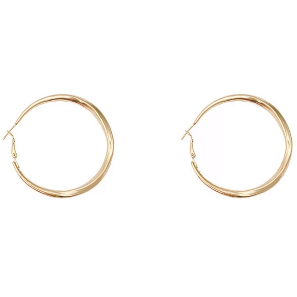 18k Gold Plated Hoop Earrings - Picture 2 of 6